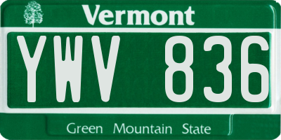 VT license plate YWV836