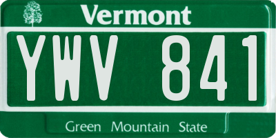 VT license plate YWV841