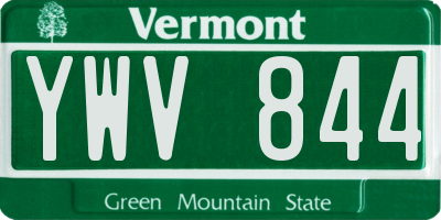 VT license plate YWV844