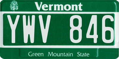 VT license plate YWV846
