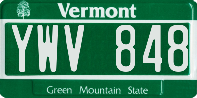 VT license plate YWV848