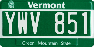 VT license plate YWV851