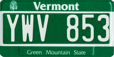 VT license plate YWV853