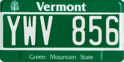 VT license plate YWV856