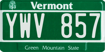 VT license plate YWV857