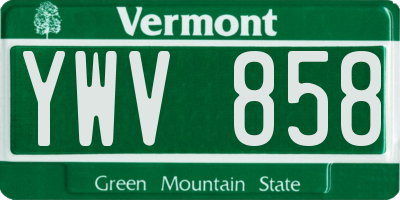 VT license plate YWV858