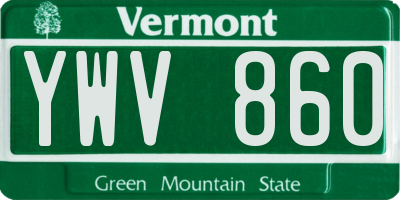VT license plate YWV860