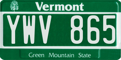 VT license plate YWV865