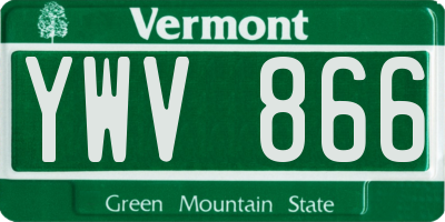 VT license plate YWV866