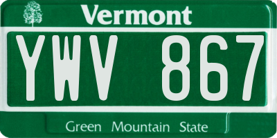 VT license plate YWV867