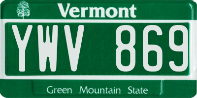 VT license plate YWV869