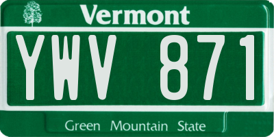 VT license plate YWV871