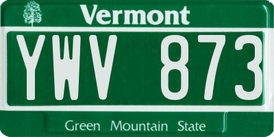 VT license plate YWV873