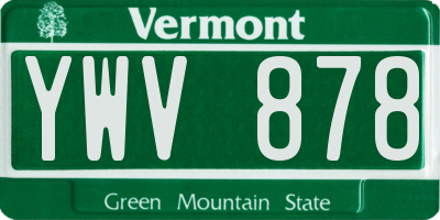VT license plate YWV878