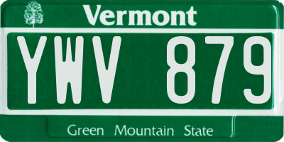 VT license plate YWV879