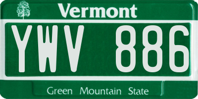 VT license plate YWV886