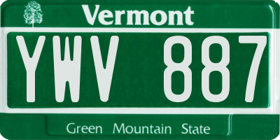 VT license plate YWV887