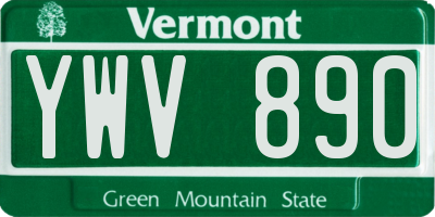VT license plate YWV890