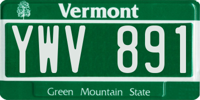 VT license plate YWV891