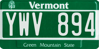 VT license plate YWV894