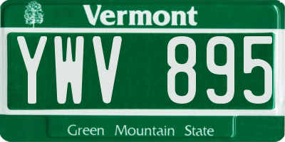 VT license plate YWV895