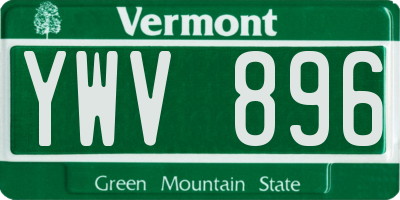 VT license plate YWV896