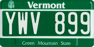 VT license plate YWV899