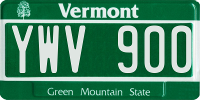 VT license plate YWV900