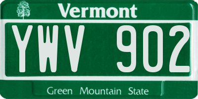 VT license plate YWV902