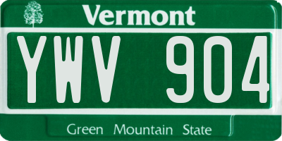 VT license plate YWV904