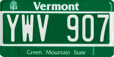 VT license plate YWV907