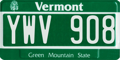 VT license plate YWV908
