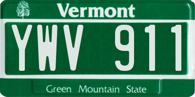 VT license plate YWV911