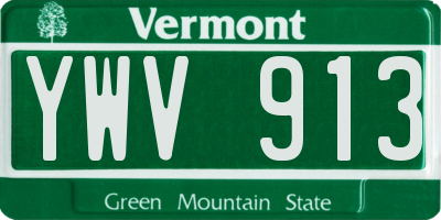 VT license plate YWV913