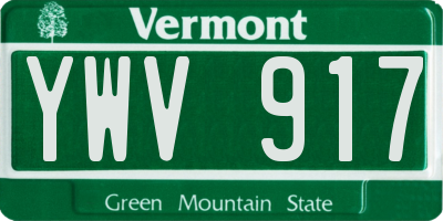 VT license plate YWV917