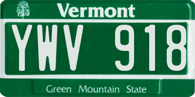 VT license plate YWV918