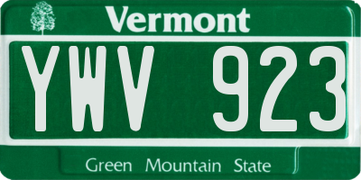 VT license plate YWV923