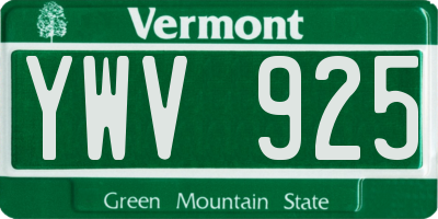 VT license plate YWV925