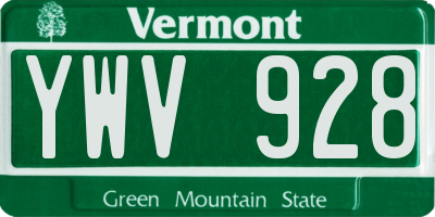 VT license plate YWV928