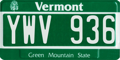 VT license plate YWV936
