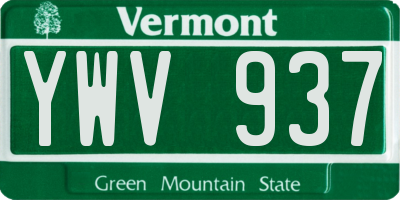 VT license plate YWV937