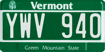 VT license plate YWV940