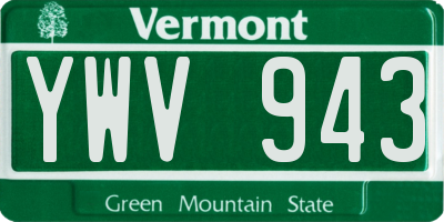 VT license plate YWV943