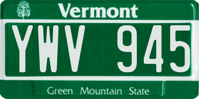 VT license plate YWV945