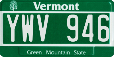 VT license plate YWV946