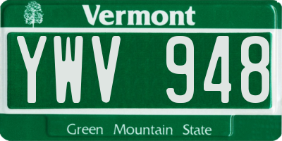 VT license plate YWV948