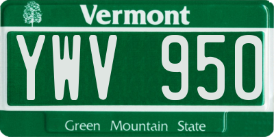 VT license plate YWV950