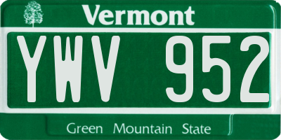 VT license plate YWV952