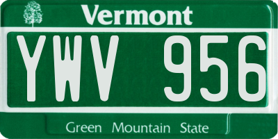 VT license plate YWV956