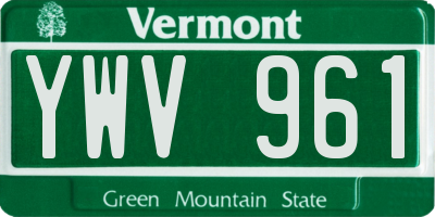 VT license plate YWV961